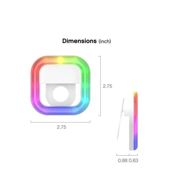 ON AIR Mini Mobile Selfie Light - Compact LED Halo Light with Full RGB 18 Color - Picture 7 of 11